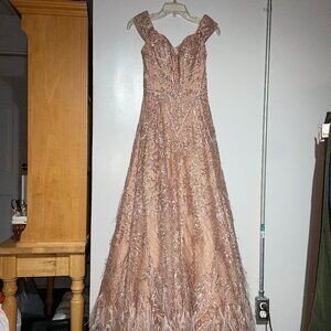 Sherri Hill Beaded Formal Gown Blush Pink Size 0